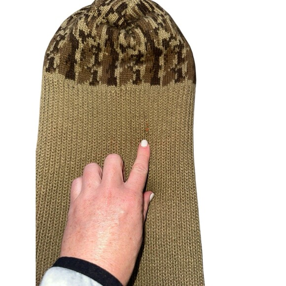 Vintage Ski Mask Robber Knit Balaclava Full Face Beanie 70s 80s Brown Orange - Picture 5 of 9